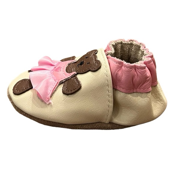🧸 Robeez Soft Soles Baby Shoes | Size 0-6 Months | Girls | Ballerina Bear Cream - Picture 4 of 10